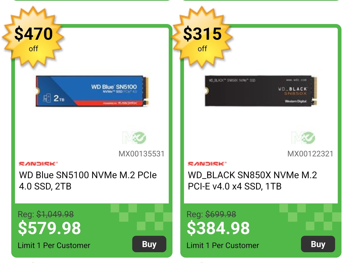 Memory Express trying to claim a 2TB ssd is "$470 off" 